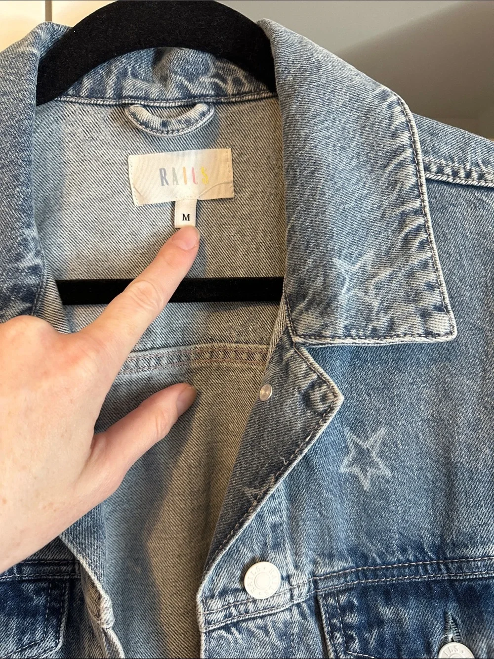 Rails Denim Jacket with Stars size M - Picture 2 of 4
